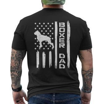 Mens Boxer Dad Us Flag Vintage Patriotic Dog Lover Owner Men Men's T-shirt Back Print - Seseable