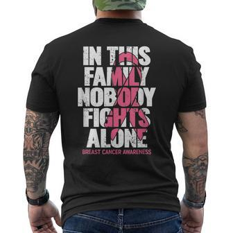 Breast Cancer Support Vintage Family Breast Cancer Awareness Men's T-shirt Back Print - Seseable