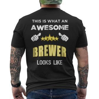Brewer Last Name Family Names Mens Back Print T-shirt - Seseable