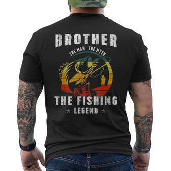 Brother Man Myth Fishing Legend Fathers Day Men's T-shirt Back Print - Seseable