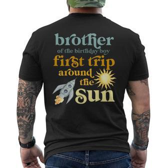 Brother Outer Space 1St Birthday First Trip Around The Sun Men's T-shirt Back Print - Seseable