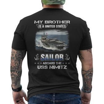 My Brother Is A Sailor Aboard The Uss Nimitz Cvn 68 Men's T-shirt Back Print - Seseable