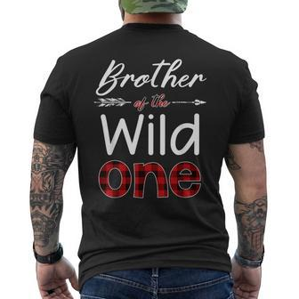 Brother Of The Wild One Buffalo Plaid Lumberjack Men's T-shirt Back Print - Seseable