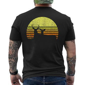 Buck Mule Deer Hunting Dad Vintage Retro Sun Bow Hunter Men's T-shirt Back Print - Seseable