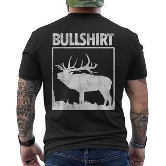 Bull Bull Elk Deer Buck Bow Hunting Hunter Men's T-shirt Back Print - Seseable