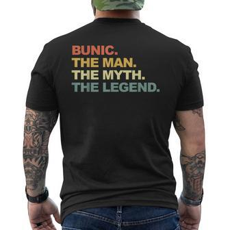 Bunic The Man The Myth The Romanian Legend Funny Grandpa Mens Back Print T-shirt | Mazezy