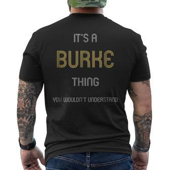 Burke Cool Last Name Family Names Mens Back Print T-shirt - Seseable