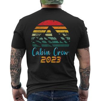 Cabin Crew 2023 Cabin Group Vacation Mountain Friends Trip Men's Back Print T-shirt | Mazezy