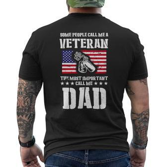 Call Me A Veteran Dad My Dad Is A Veteran Men's Crewneck Short Sleeve Back Print T-shirt