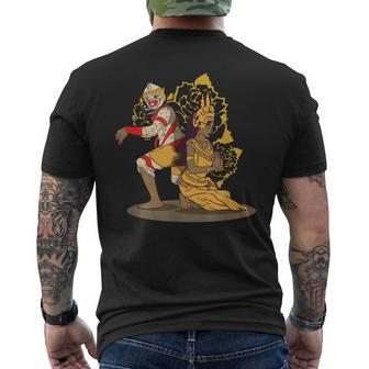 Cambodia Cambodian Khmer Traditional Dance Reamker Apsara Men's Back Print T-shirt | Mazezy