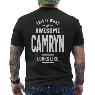 Camryn Name Gift This Is What An Awesome Camryn Looks Like Mens Back Print T-shirt - Seseable