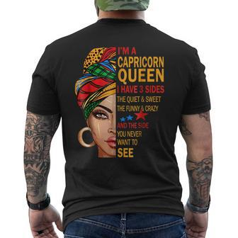 Capricorn Queen I Have 3 Sides Shirt Birthday Men's Back Print T-shirt | Mazezy