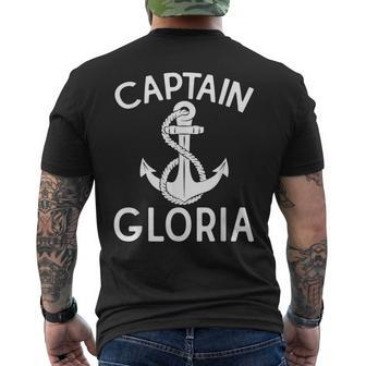 Captain Gloria Yacht Ship Boating Boat Anchor Mens Back Print T-shirt - Thegiftio UK