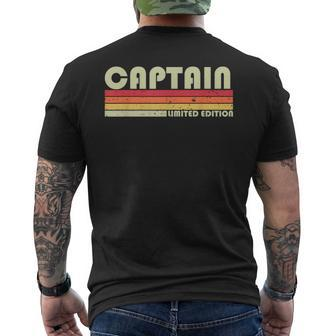 Captain Job Title Profession Birthday Worker Idea Men's T-shirt Back Print - Seseable
