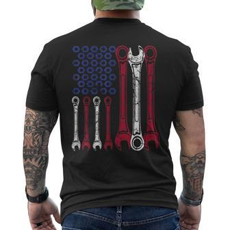 Car Mechanic American Flag 4Th Of July Veteran Mens Back Print T-shirt | Mazezy