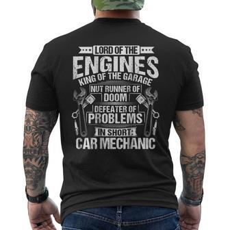 Car Mechanic Funny  Lord Of Engines Mechanics Humor Mens Back Print T-shirt