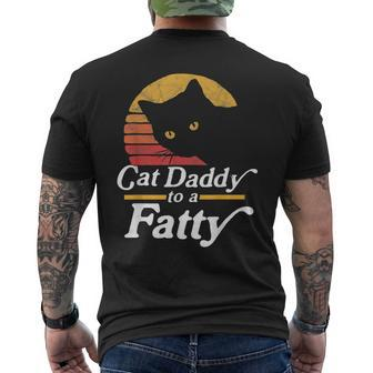Cat Daddy To A Fatty Vintage 80S Sunset Fat Chonk Dad Men's T-shirt Back Print - Seseable