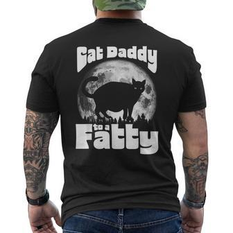 Cat Daddy To A Fatty Vintage Full Moon & Chonk Dad Men's T-shirt Back Print - Seseable