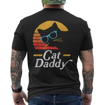 Cat Daddy Vintage Eighties Style Cat Hipster Glasses Retro Men's T-shirt Back Print - Seseable