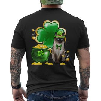 Cat Shamrock St Patricks Day Cat Meowy Irish Men's Back Print T-shirt | Mazezy