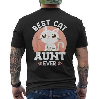Cats Love Best Cat Aunt Ever Family Aunt Mens Back Print T-shirt