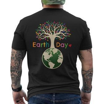 Celebrate Earth Day Colorful Tree - Earth Day Men's Back Print T-shirt | Mazezy