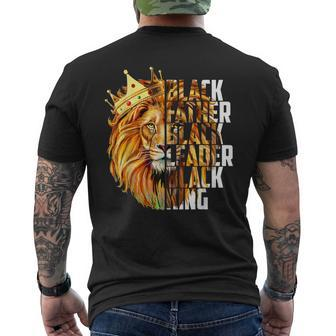 Celebrate Junenth 1865 Black King Black Father Proud Lion Men's Back Print T-shirt | Mazezy