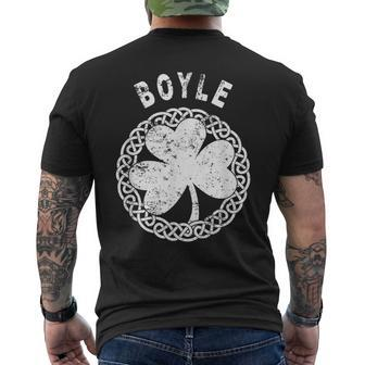 Celtic Theme Boyle Irish Family Name Mens Back Print T-shirt - Seseable
