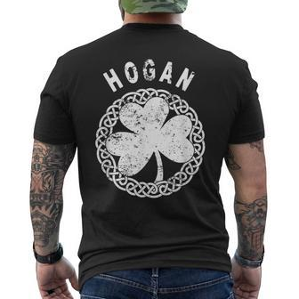 Celtic Theme Hogan Irish Family Name Mens Back Print T-shirt - Seseable