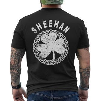 Celtic Theme Sheehan Irish Family Name Mens Back Print T-shirt - Seseable