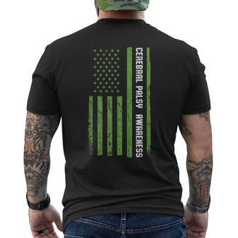 Cerebral Palsy Awareness Month American Flag Cp Men's T-shirt Back Print - Seseable