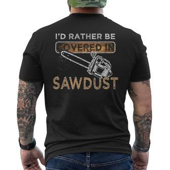 Chainsaw Carver Lumberjack Sawdust Men's T-shirt Back Print - Seseable