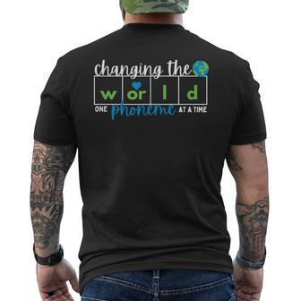 Changing The World One Phoneme At A Time Men's Back Print T-shirt | Mazezy
