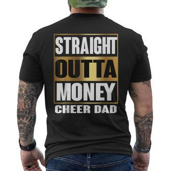 Mens Cheer Dad Straight Outta Money Dance Cheerleader Men's T-shirt Back Print - Seseable