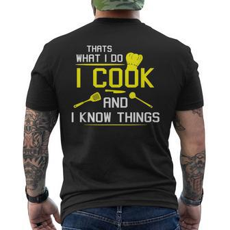 Chef Geek Food I Cook And I Know Things Men's T-shirt Back Print - Seseable