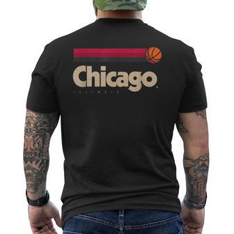 Chicago Basketball B-Ball City Illinois Retro Chicago Men's T-shirt Back Print - Seseable