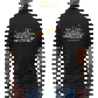 Chicago Skyline Paint Splatter Men's T-shirt Back Print - Thegiftio