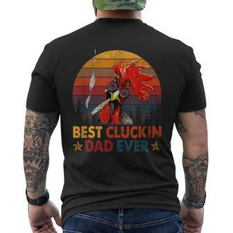Chicken Dad Funny Farm Best Cluckin Dad Ever Chicken Design Mens Back Print T-shirt - Seseable