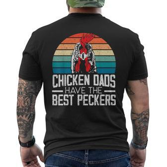 Mens Chicken Dads Have The Best Peckers Farmer Dad Fathers Day Men's T-shirt Back Print - Seseable