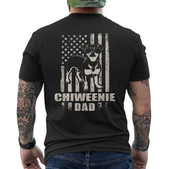 Chiweenie Dad Cool Vintage Retro Proud American Men's T-shirt Back Print - Seseable