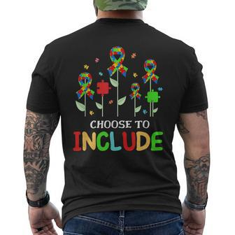 Choose To Include Special Education Teacher Autism Awareness Men's Back Print T-shirt | Mazezy