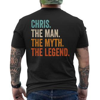 Chris The Man The Myth The Legend First Name Chris Gift For Mens Mens Back Print T-shirt - Seseable