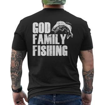Christian Fisherman God Family Fishing Men Dad Vintage Men's T-shirt Back Print - Seseable