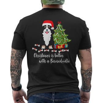 Christmas Bernedoodle Mom Dad Grandma Men's Back Print T-shirt | Mazezy