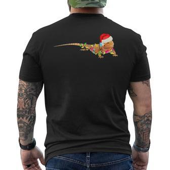 Christmas Funny Bearded Dragon For Mom Dad Kids Mens Back Print T-shirt | Mazezy