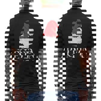 Christmas Poppa Family Matching Pajama Santa Hat Mens Back Print T-shirt | Mazezy