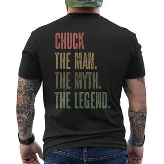 Chuck The Man The Myth The Legend | Funny Mens Boys Name Mens Back Print T-shirt - Seseable