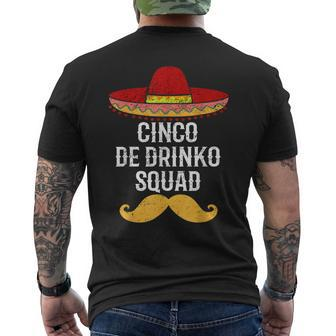 Cinco De Drinko Squad Cinco De Mayo For Men Men's Back Print T-shirt | Mazezy