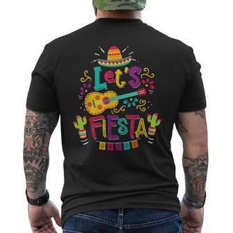 Cinco De Mayo Lets Fiesta Dancing Drinking Men's Back Print T-shirt | Mazezy