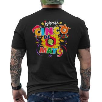 Cinco De Mayo Mexican Fiesta Chile Tacos Avocado Happy Men's Back Print T-shirt | Mazezy